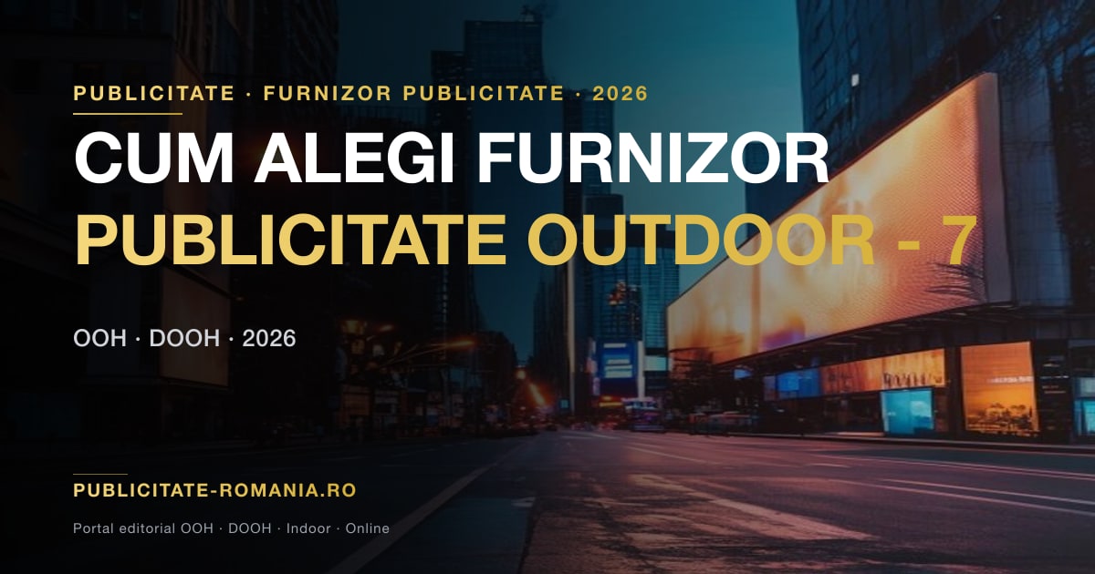 Cum alegi furnizor publicitate outdoor Romania 2026 - 7 criterii esentiale