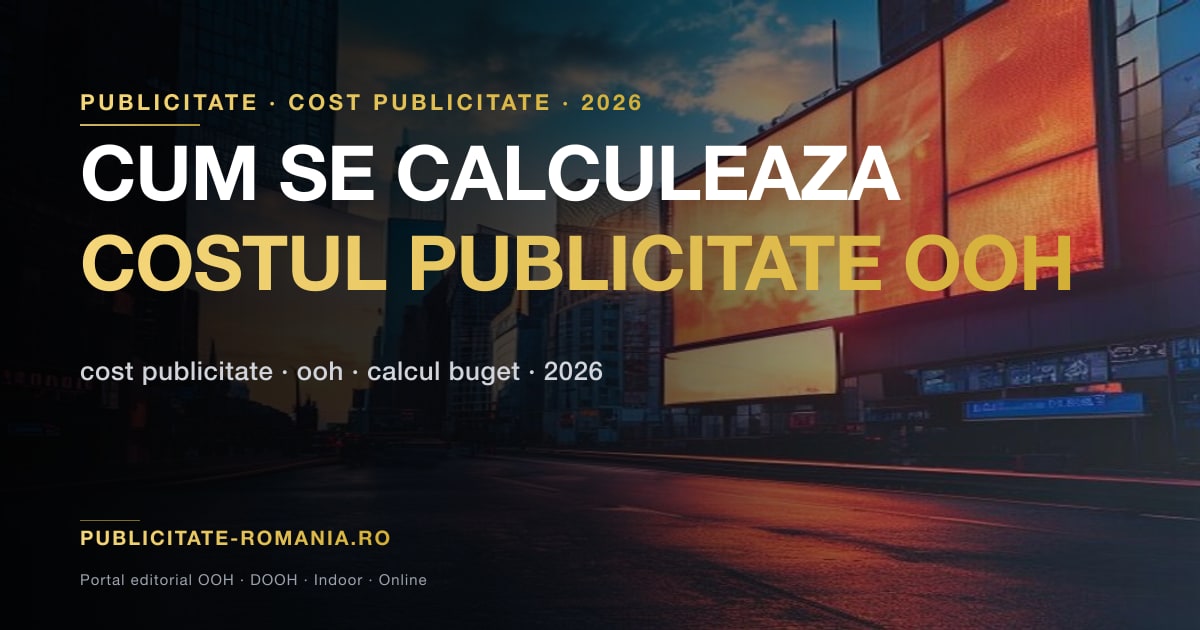 Cum se calculeaza costul publicitate OOH Romania 2026 - formula completa