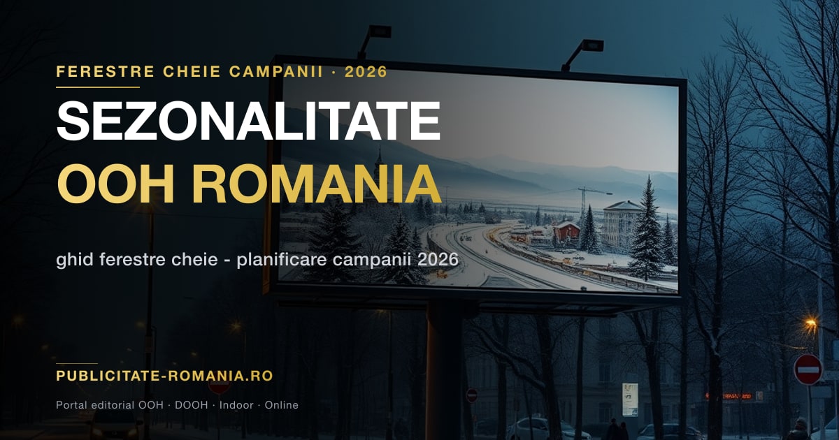 Ghid sezonalitate publicitate OOH Romania 2026 — ferestre cheie de campanie