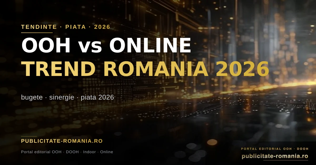 Comparatie publicitate OOH outdoor versus publicitate online in Romania 2026