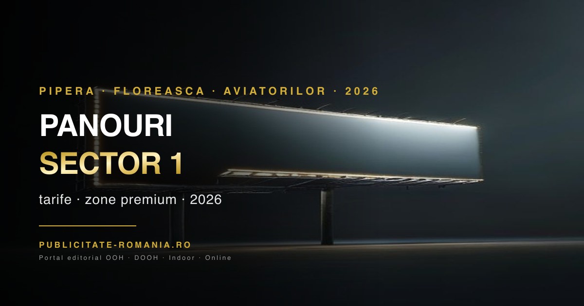 Panouri publicitare sector 1 Bucuresti 2026 - zone premium si tarife