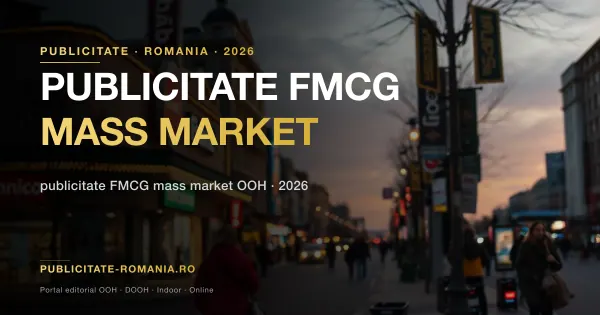Panou publicitar FMCG pe strada aglomerata din Romania