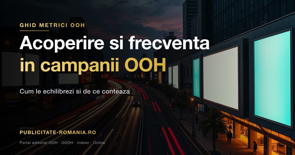 Acoperire si frecventa reach in campanii publicitate OOH 2026